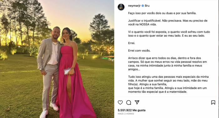 Un Neymar decepcionado pide perdón a su novia embarazada por haber sido infiel: Así es la mujer con la que le falló