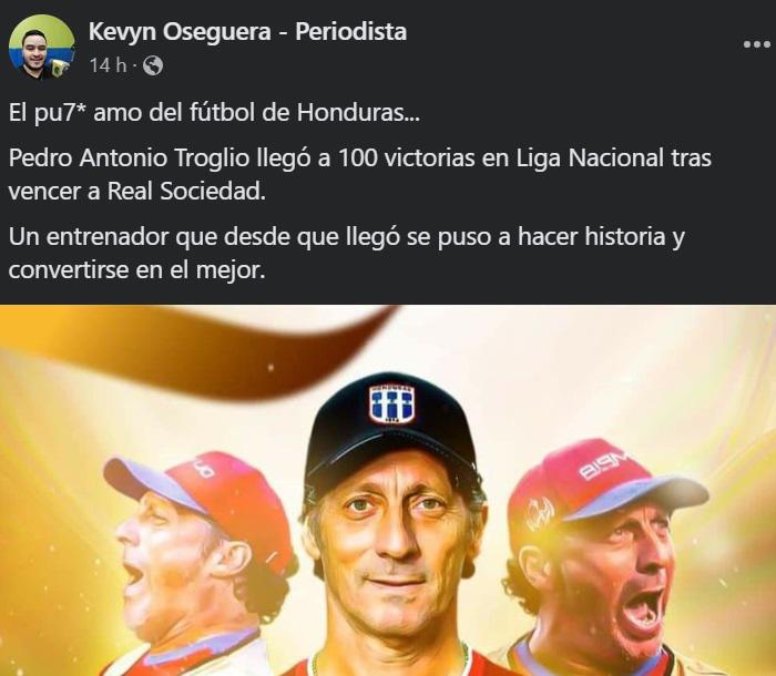 Prensa hondureña se rinde al récord de Troglio: “Es el amo del fútbol en Honduras”, “Quedará en la historia blanca”