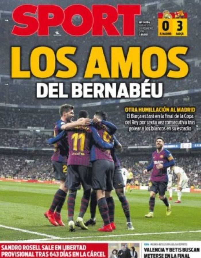 Las portadas por el mundo sobre la paliza del Barcelona ante el Real Madrid en Copa