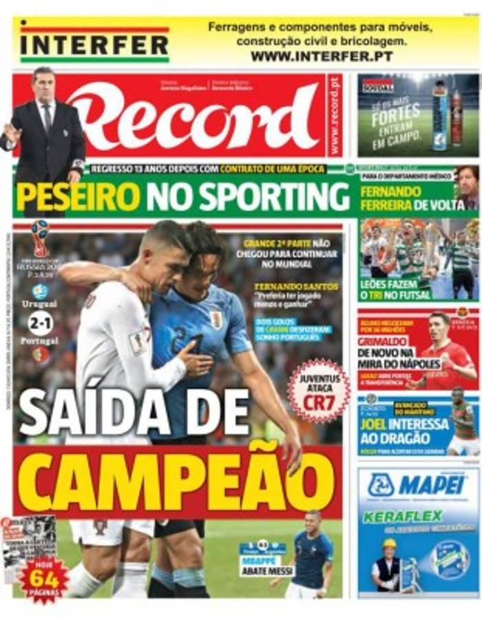 Las portadas de los diarios del mundo tras la eliminación de Messi y Cristiano de Rusia