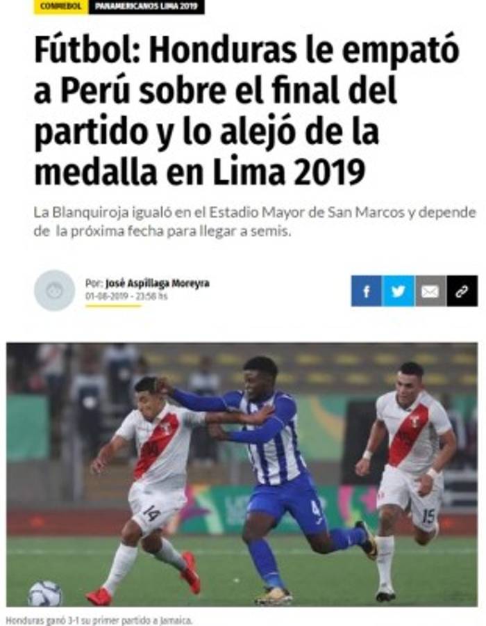 Lo que dice la prensa peruana tras el empate doloroso ante Honduras: 'Un desastre'