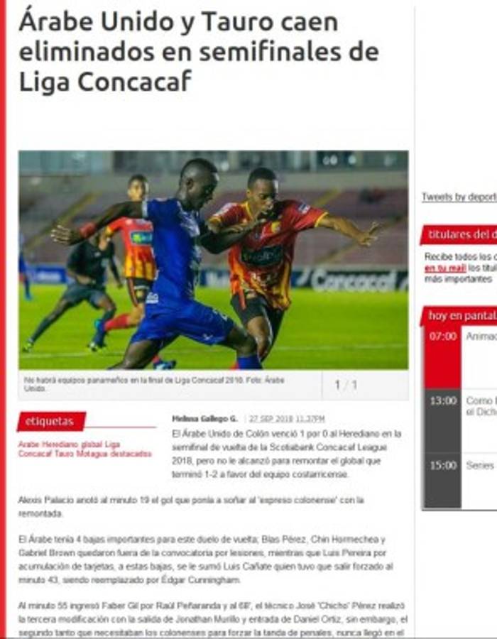 Prensa panameña: Tauro queda eliminado 'con polémica' y culpa al árbitro Walter López