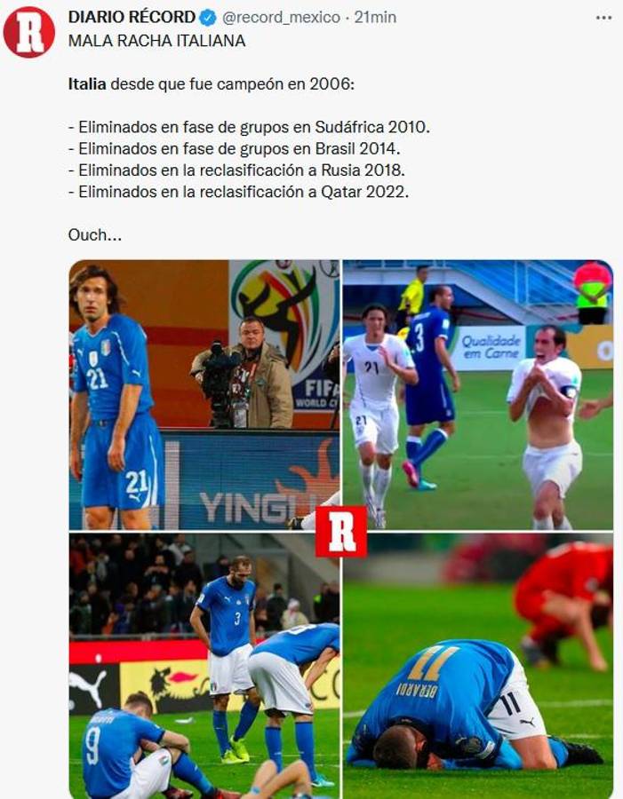“Otro desastre” y “tragedia”: Lo que dice la prensa mundial tras el nuevo fracaso de Italia, afuera de Qatar 2022