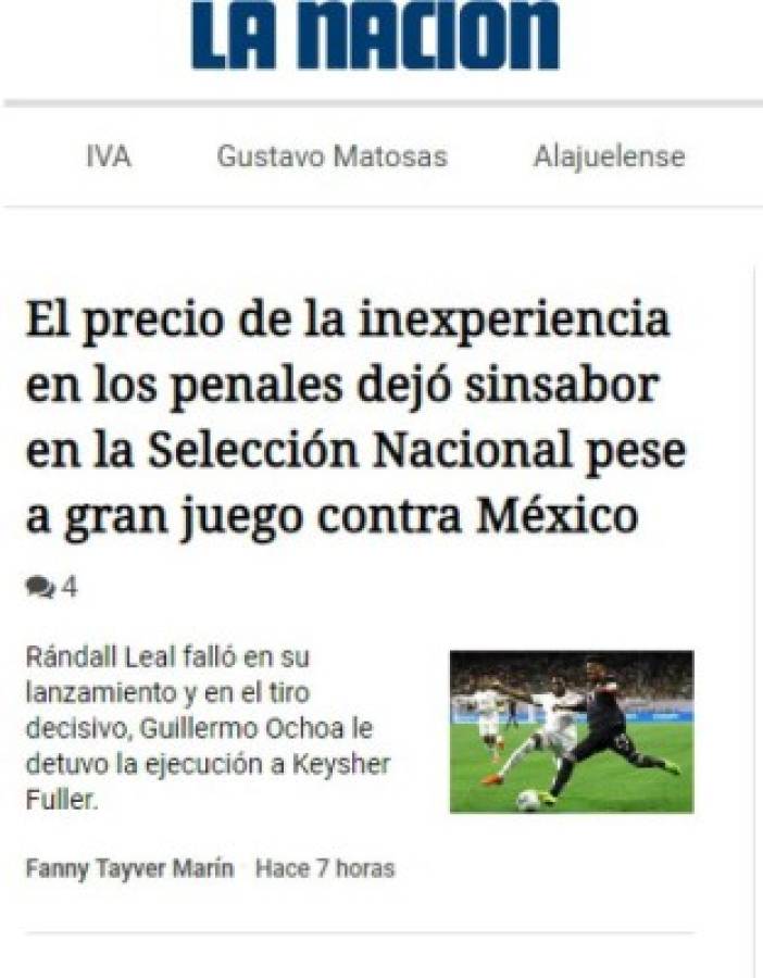 Lo que dicen las portadas de México tras el sufrido pase a semifinales ante Costa Rica