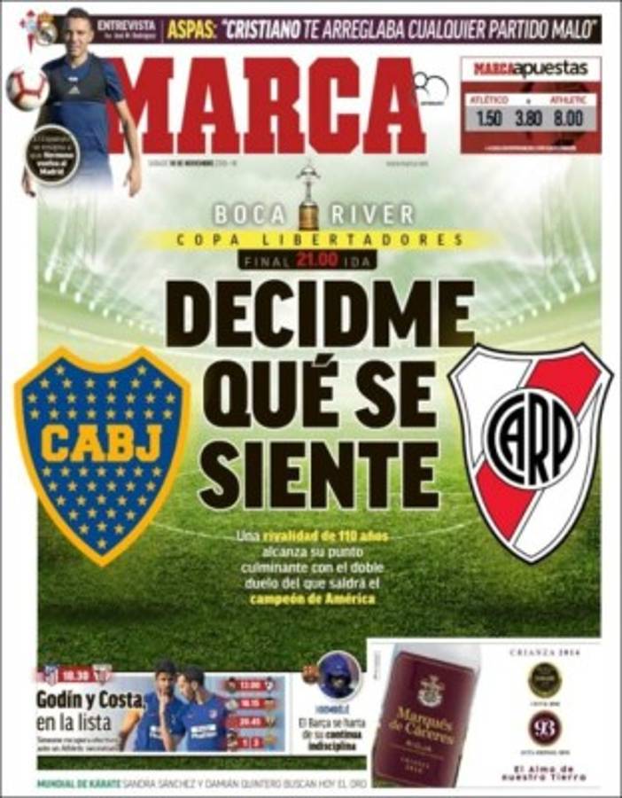 PORTADAS: El clásico Boca-River se robó los titulares del mundo