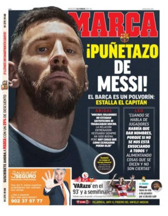 La bomba de Messi en Barcelona se roba las portadas: Puñetazo a Abidal y caos