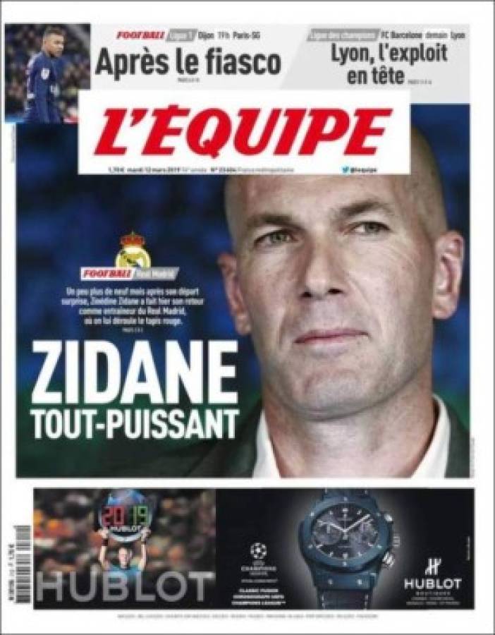 Las portadas por el mundo: Así titulan el regreso de Zidane al Real Madrid