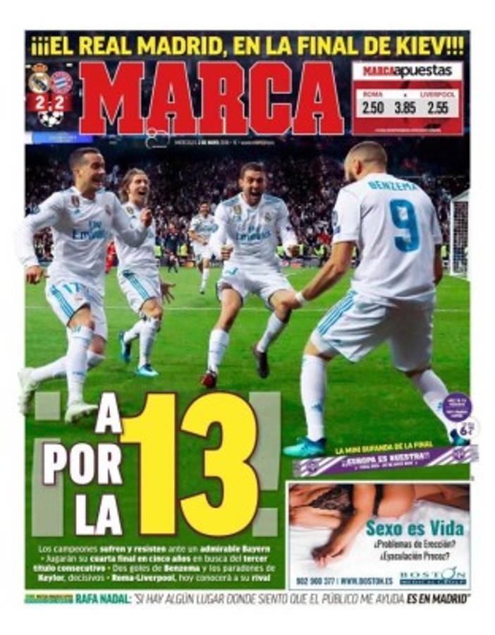 Las portadas sobre el pase a la final del Real: Así, así, así se clasifica el Madrid