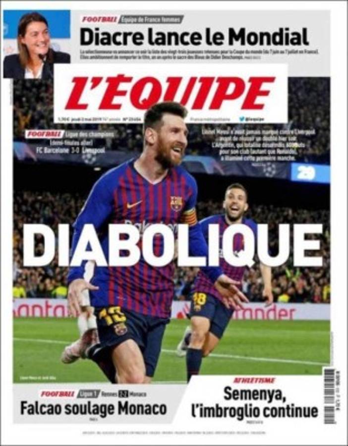 Messi se roba las portada del mundo tras su exhibición contra el Liverpool en Champions
