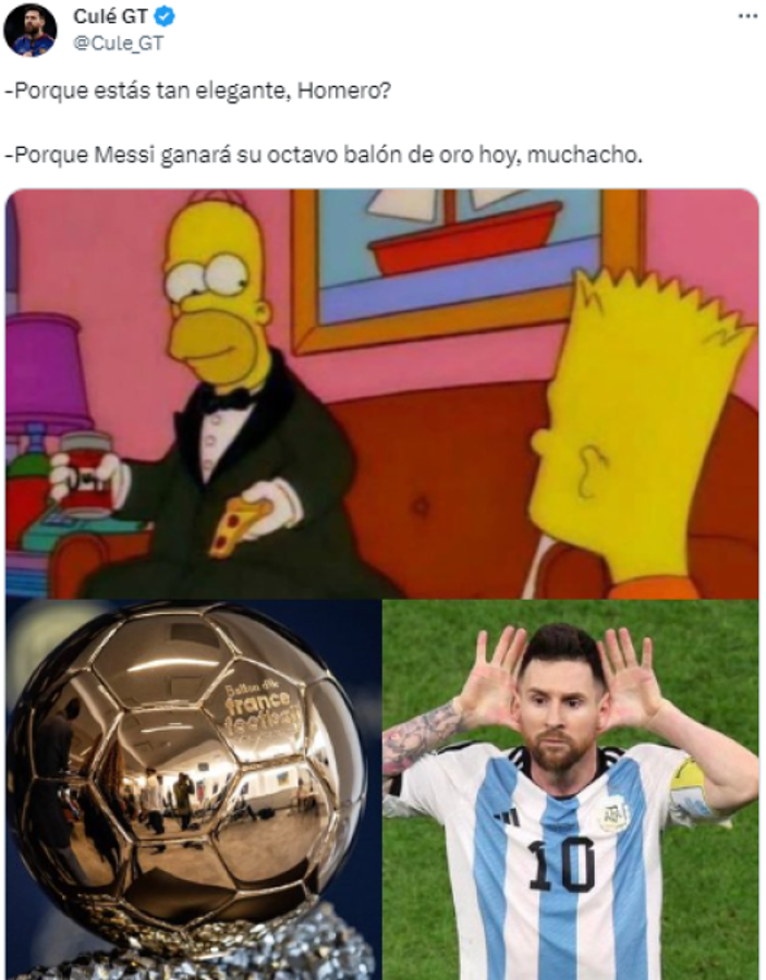 No se olvidaron de Cristiano Ronaldo: Así fueron los jocosos memes de Messi en la gala del balón de Oro 2023