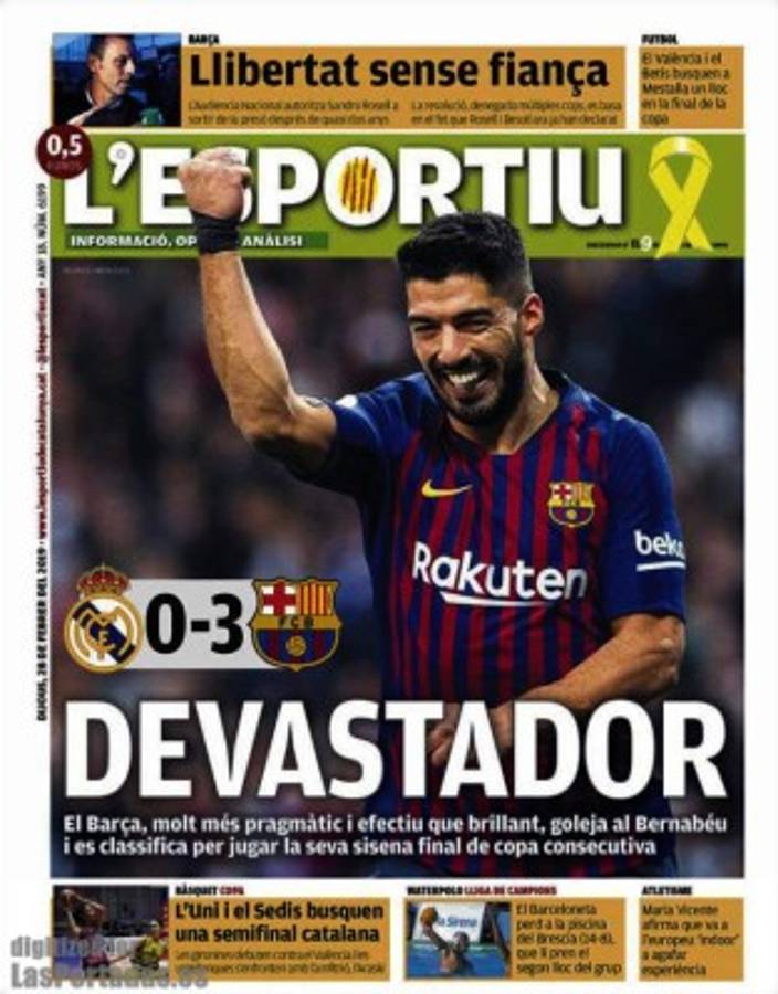 Las portadas por el mundo sobre la paliza del Barcelona ante el Real Madrid en Copa