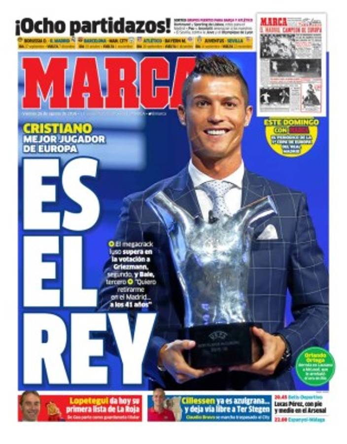 Portadas de los diarios deportivos en el mundo este viernes 26 de agosto