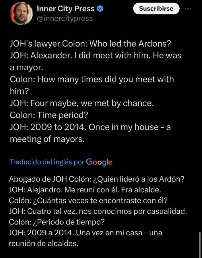 Juicio JOH: las declaraciones del expresidente de Honduras ante la corte tras ser acusado por narcotráfico