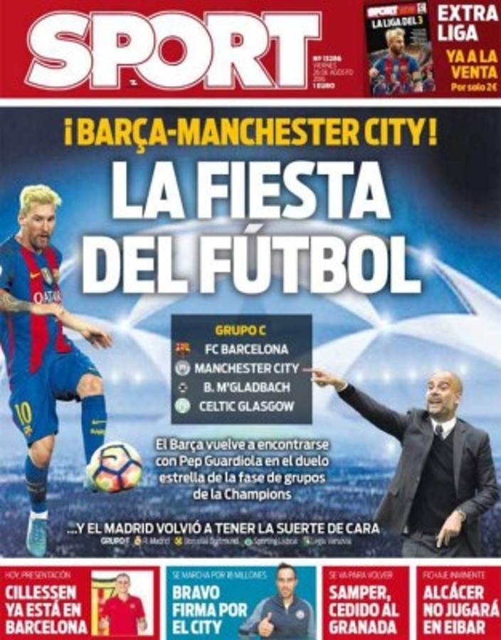 Portadas de los diarios deportivos en el mundo este viernes 26 de agosto