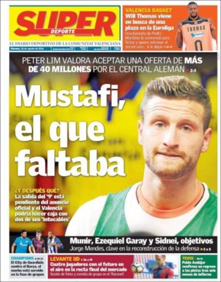 Portadas de los diarios deportivos en el mundo este viernes 26 de agosto