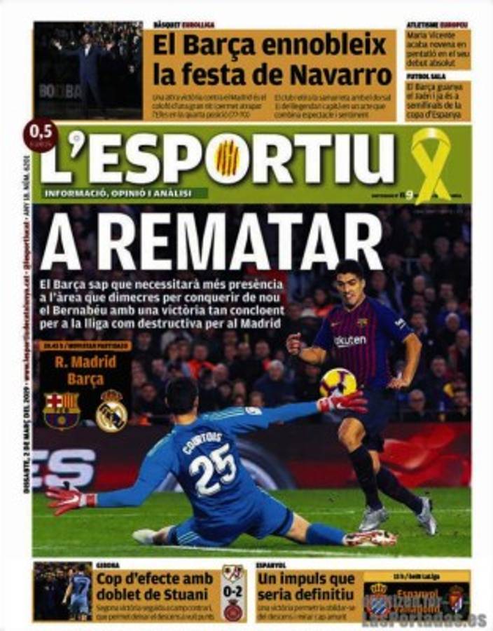 Las portadas por el mundo: Barcelona buscará 'rematar' al Real Madrid en el clásico
