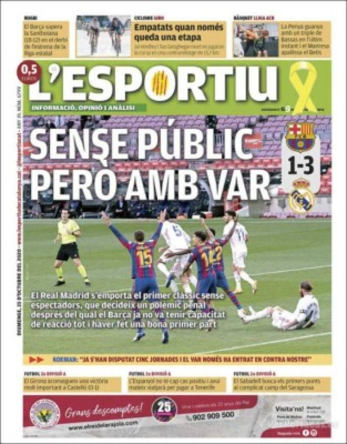 'Un atraco clásico': Las portadas el día después del polémico triunfo del Real Madrid ante Barcelona   