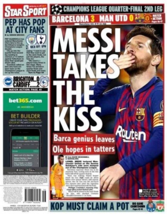 Las portadas del mundo que alaban a Messi y destrozan a Cristiano tras el fracaso en Champions