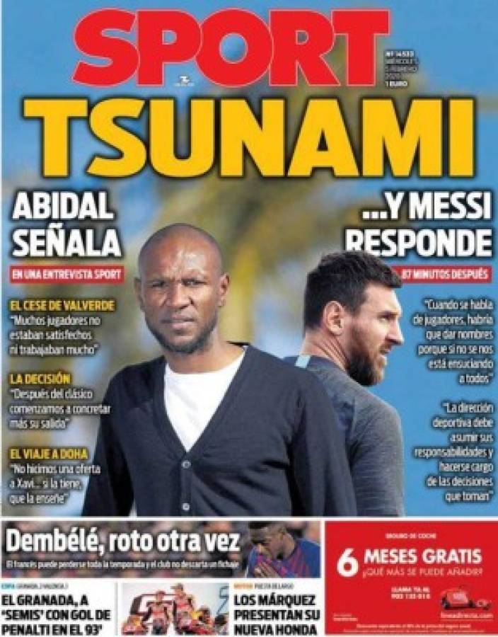 La bomba de Messi en Barcelona se roba las portadas: Puñetazo a Abidal y caos