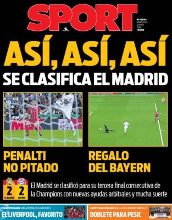 Las portadas sobre el pase a la final del Real: Así, así, así se clasifica el Madrid