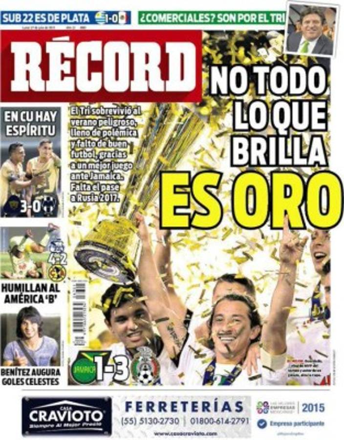 Portadas en México destacan el poco brillo de su Copa Oro