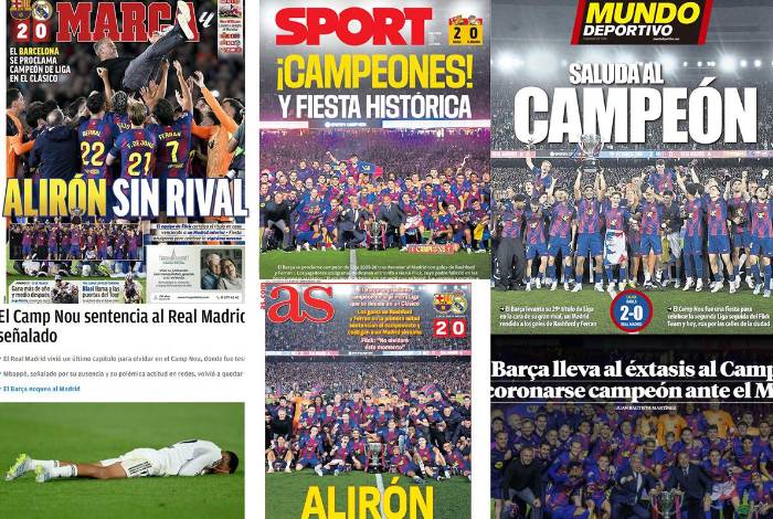 Lo que dice la prensa tras la consagración del Barcelona en LaLiga y señalan al nuevo técnico que tendrían los blancos.