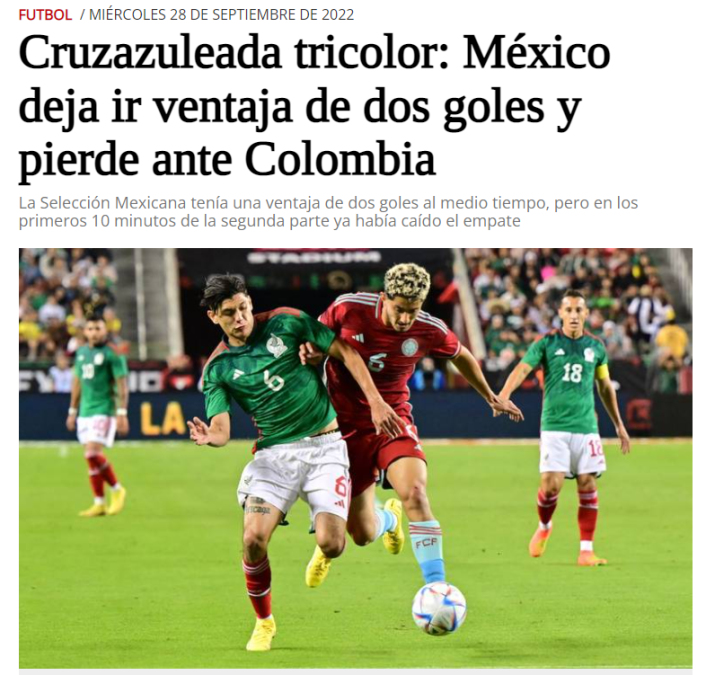 Las duras portadas que le dedicaron a México luego de su papelón contra Colombia y lo que dijo David Faitelson