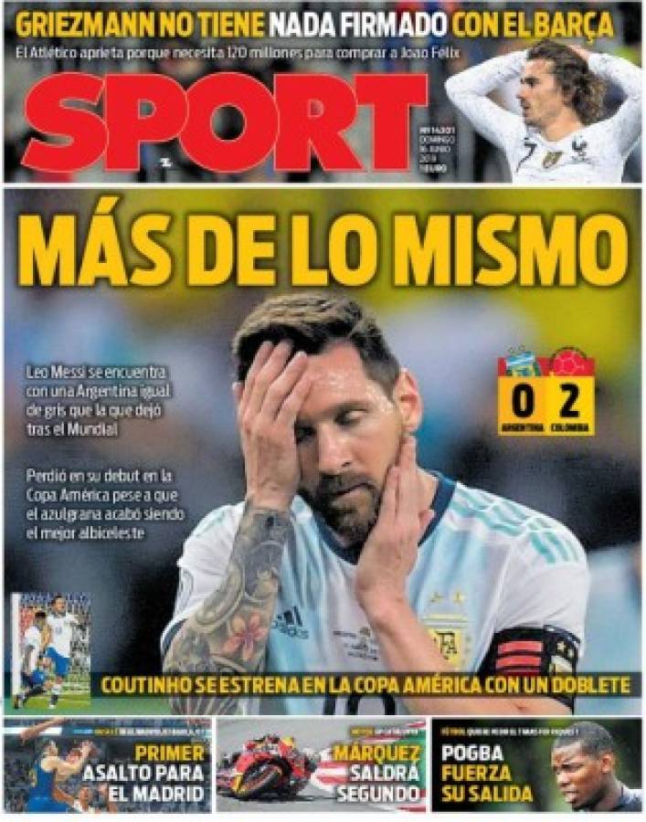 Las portadas en Argentina no perdonan a Messi: 'Lo mismo de siempre'