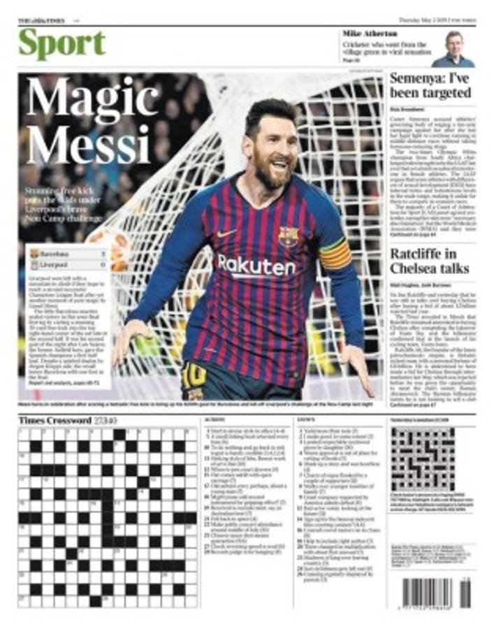 Messi se roba las portada del mundo tras su exhibición contra el Liverpool en Champions