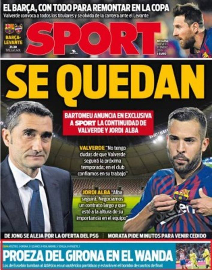 Portadas: Así titularon los diarios el batacazo del Girona del Choco Lozano ante el Atlético de Madrid