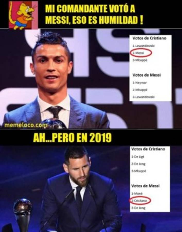 Cristiano Ronaldo y Messi son destrozados con memes tras los premios The Best