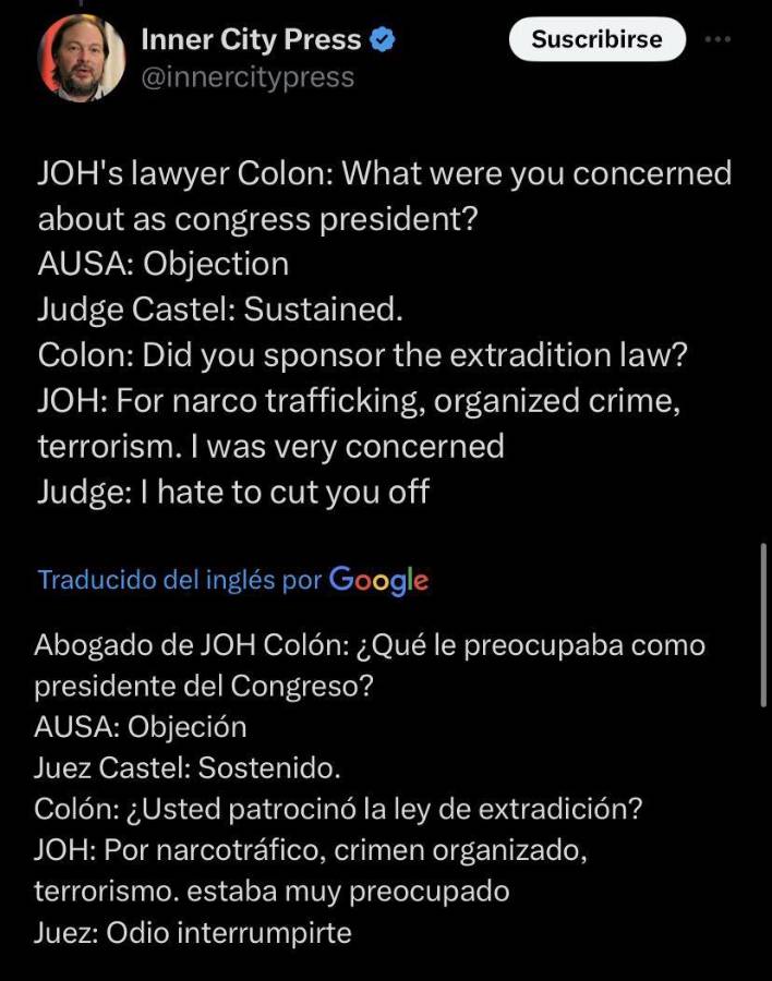 Juicio JOH: las declaraciones del expresidente de Honduras ante la corte tras ser acusado por narcotráfico