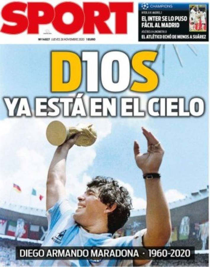 'D10s ya está en el cielo': Las portadas del mundo el día después de la muerte de Diego Maradona