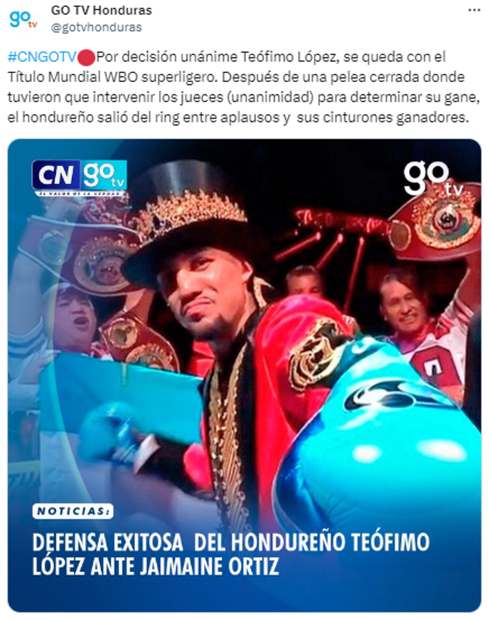 Teófimo López retuvo la corona con polémica y la prensa reacciona: “Defensa exitosa” y “Jamaine Ortiz fue robado”