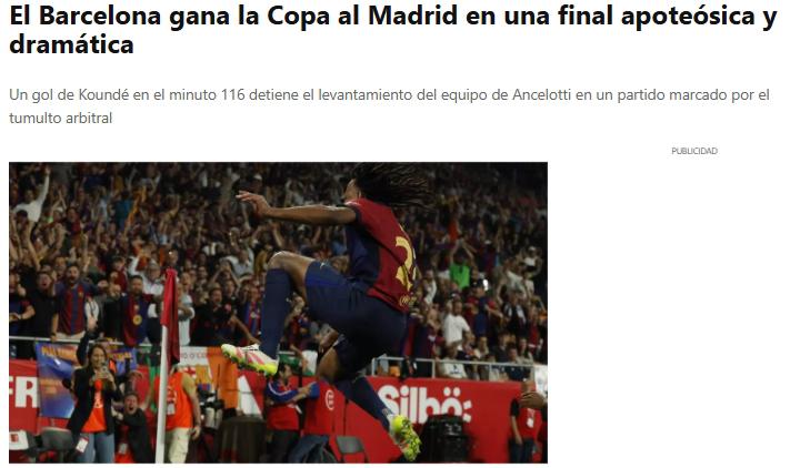 La prensa reacciona por el título del Barcelona tras vencer al Real Madrid: Ni árbitros ni nada, somos los mejores; no dan para el Clásico