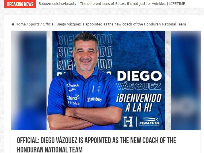 DT con gran experiencia y le desean éxito: Así reaccionó la prensa internacional sobre la llegada de Diego Vázquez a la Selección de Honduras
