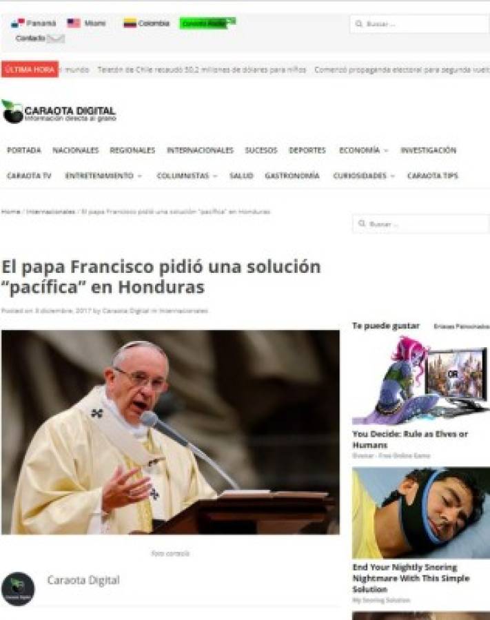 Así se refieren los medios internacionales de lo que pasa en Honduras