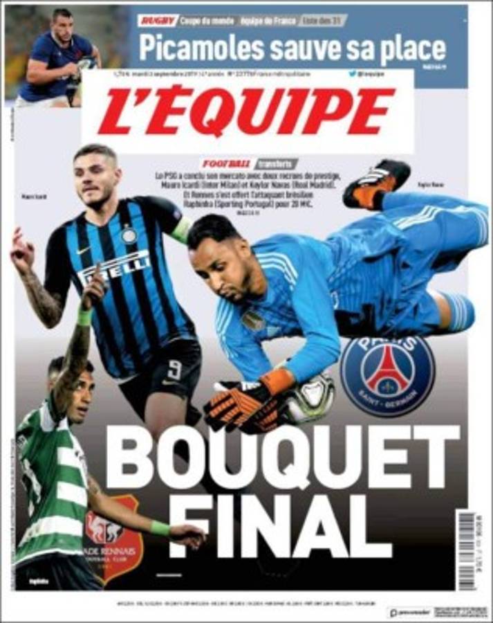 Keylor Navas y Neymar, protagonistas de las portadas en la prensa mundial tras el cierre del mercado de fichajes