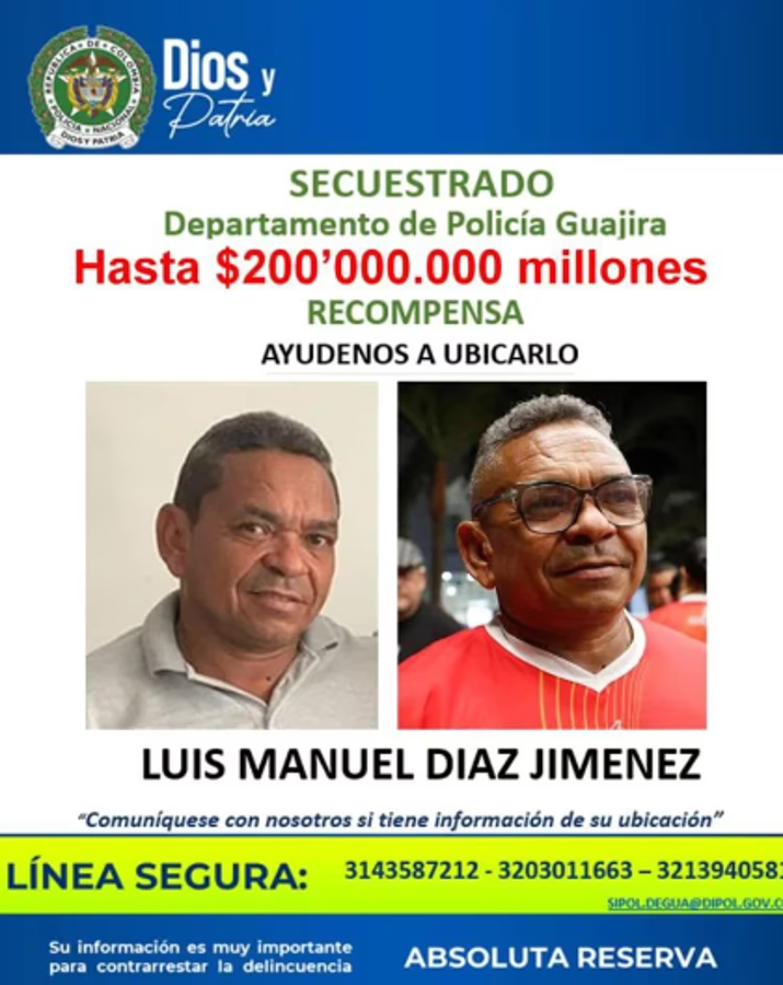 Luis Díaz vive una pesadilla: aumentaron la recompensa para dar con el paradero de su padre tras ser secuestrado