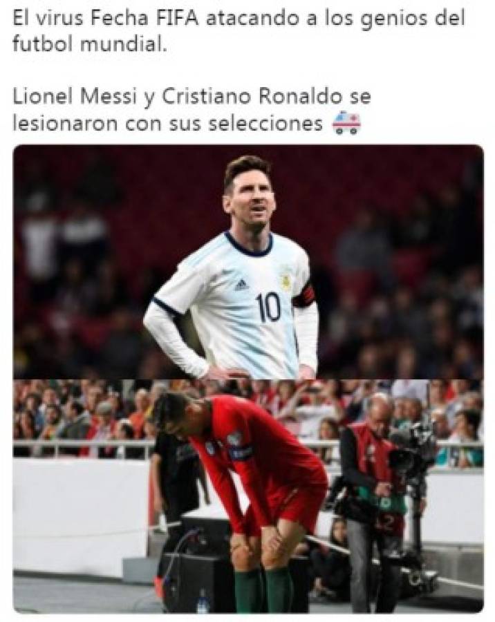 Cristiano Ronaldo y los memes de su lesión en el empate de Portugal ante Serbia