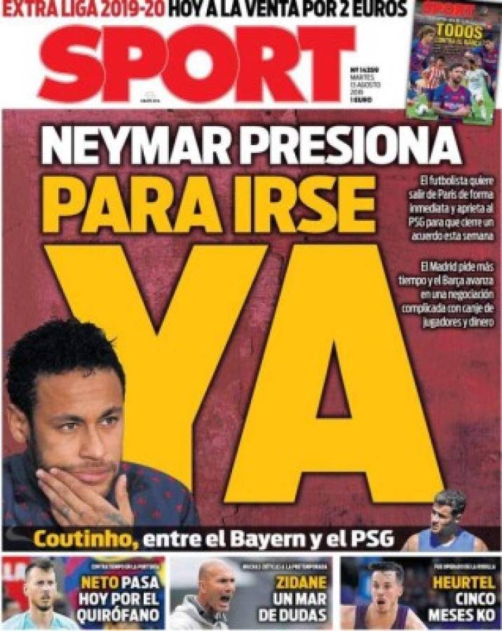 Neymar se roba las portadas en el mundo del futbol con su posible bombazo