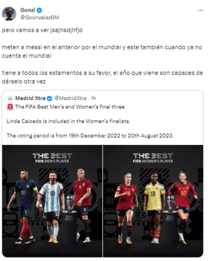 Indignación con Messi por su nominación al The Best 2023: “Es surrealista, Cristiano Ronaldo tuvo mejor año”