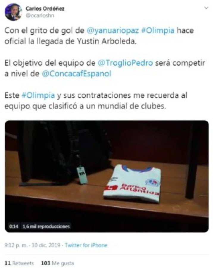 Yustin Arboleda a Olimpia: Lo que dijeron los periodistas de Honduras sobre el fichaje