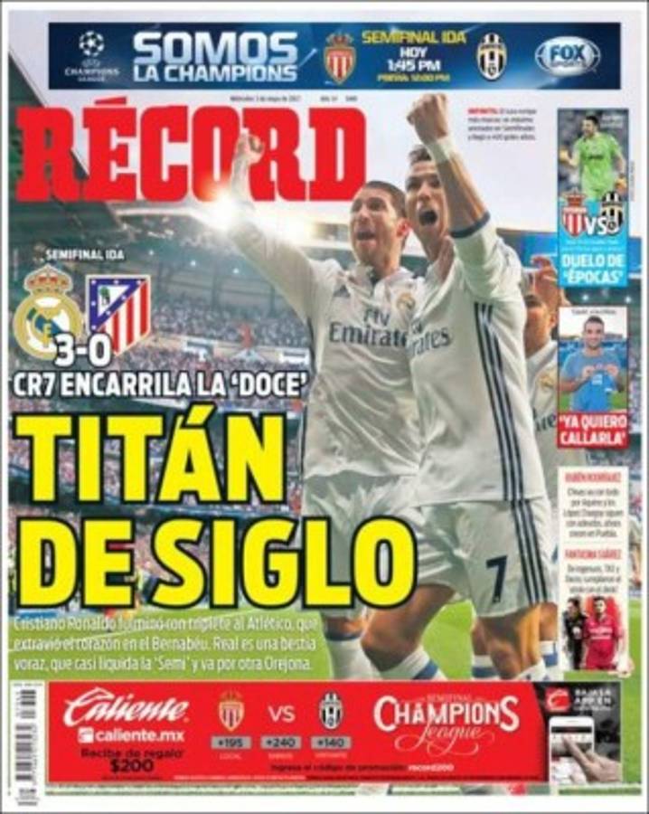 Las portadas de los diarios deportivos del mundo se rinden a los pies Cristiano Ronaldo