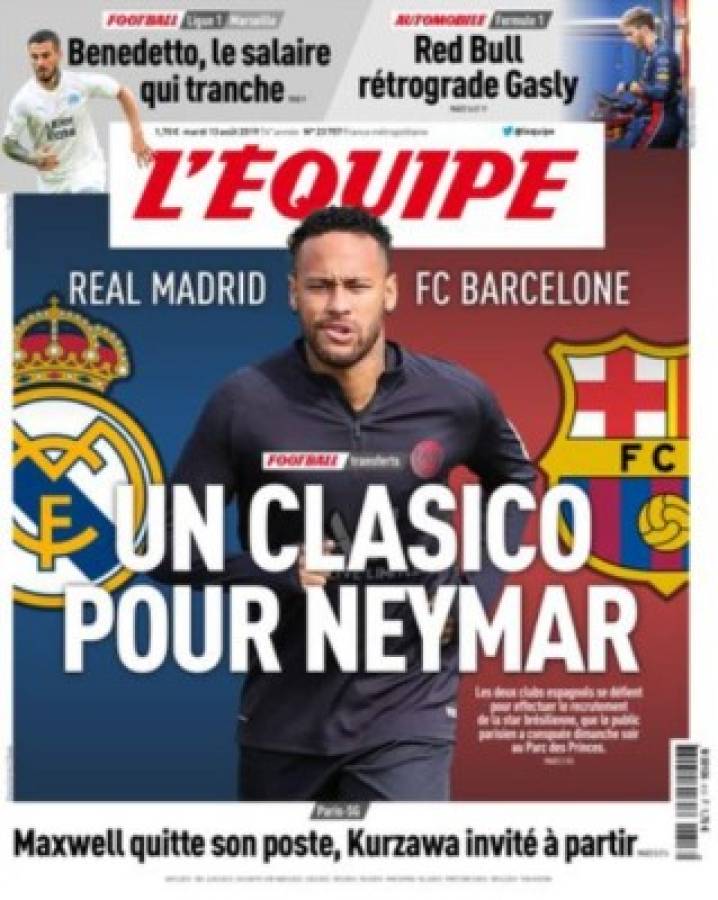 Neymar se roba las portadas en el mundo del futbol con su posible bombazo