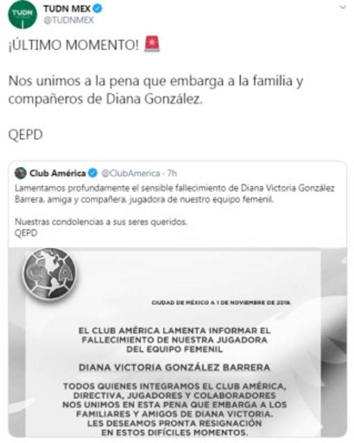 Conmoción en México por la muerte de Diana González, futbolista del América femenil