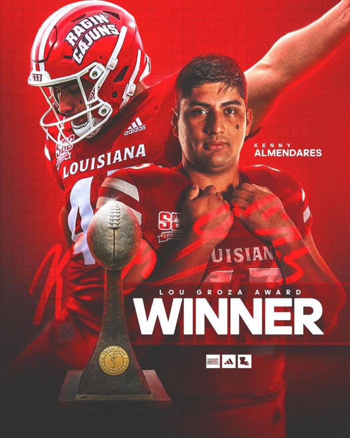 Kenneth Almendares, el hondureño que ganó el premio al mejor pateador de todo el fútbol americano universitario de USA