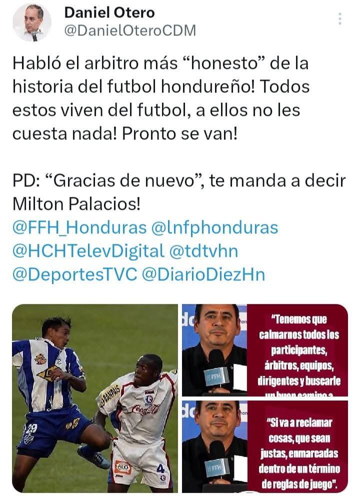 El dardo de Daniel Otero al exárbitro Benigno Pineda.