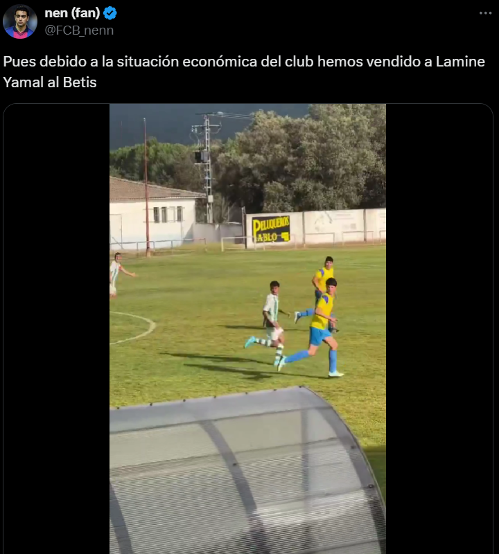 Lamine Yamal ‘aparece jugando’ con el Real Betis: “Debido a la situación económica hemos tenido que venderlo”