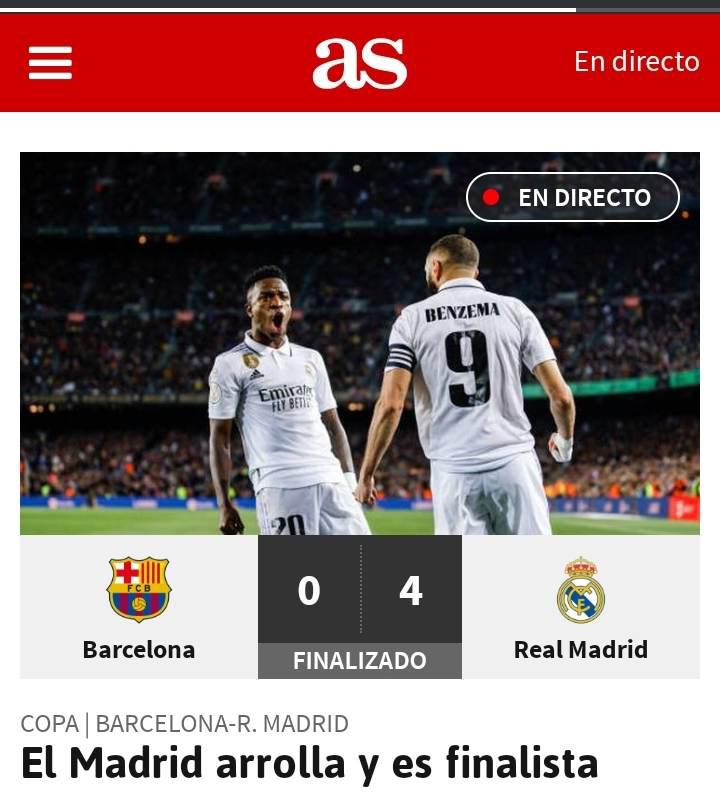 “Amargo trago en el Camp Nou”: Prensa internacional destaca al Real Madrid tras la goleada en la Copa del Rey ante Barcelona